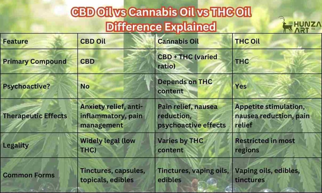 difference between cbd oil, thc oil, and cannabis oil