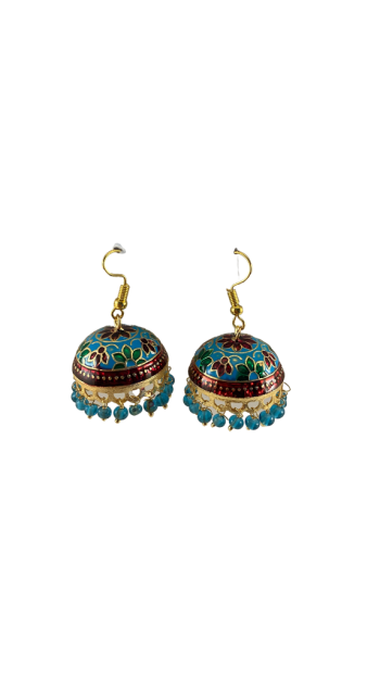 meenakari jhuka earrings handpainted