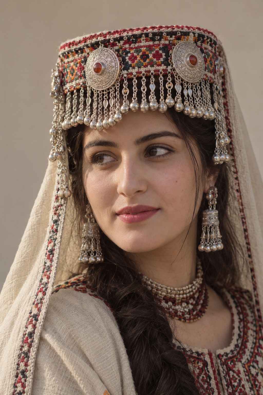 Hunza Silsila – Traditional Silver Bridal Headpiece